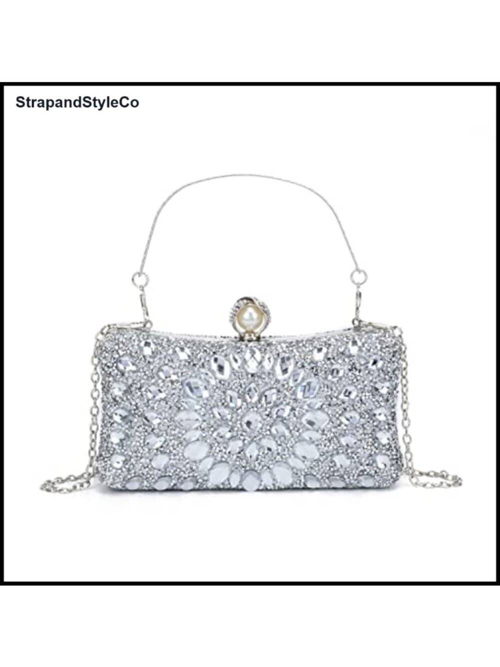 Crystal Rhinestone Evening Clutch Chain Strap Shoulder Bag